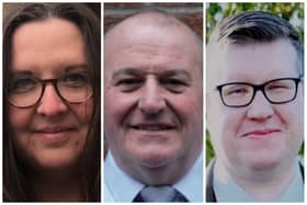 South Tyneside Council Local Election Candidates 2024 for the Primrose ward, from left: Elaine Francis, David Kennedy, Stephen Pearson.