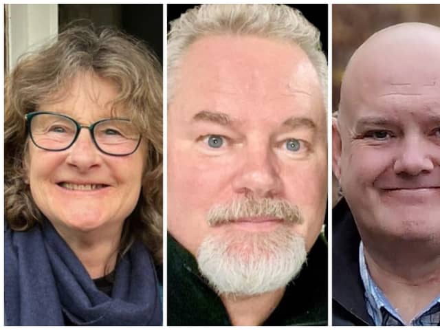 South Tyneside Council Local Election Candidates 2024 for the West Park ward, from left: Nicky Gynn, Justin Knight, Sean McDonagh.