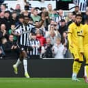 Alexander Isak celebrates his first goal against Sheffield United. 