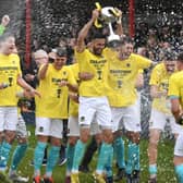 Hebburn Town celebrate their Northern Premier League East title win (photo Tyler Lopes)