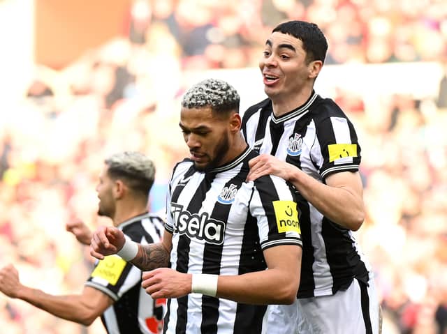 Miguel Almiron (right) and Joelinton are both nearing Newcastle United returns
