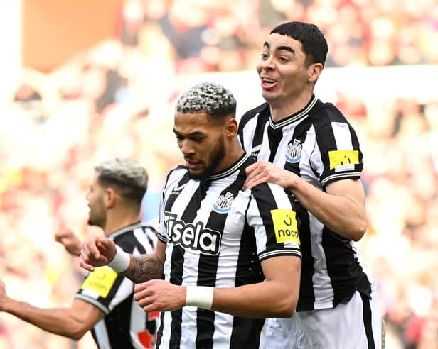 Miguel Almiron (right) and Joelinton are both nearing Newcastle United returns