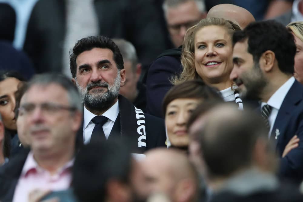 Chairman of Newcastle United, Yasir Al-Rumayyan and Amanda Staveley, Part-Owner of Newcastle United. (Photo by Ian MacNicol/Getty Images)