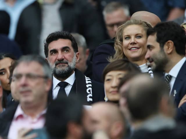 Chairman of Newcastle United, Yasir Al-Rumayyan and Amanda Staveley, Part-Owner of Newcastle United. (Photo by Ian MacNicol/Getty Images)