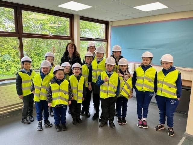 Pupils inspecting RAAC work