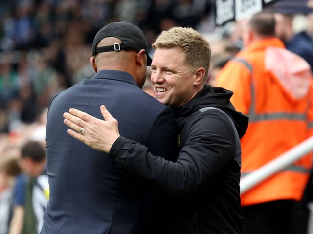 Eddie Howe and Vincent Kompany. Both managers have a few injury issues to contend with ahead of Burnley's clash with Newcastle United on Saturday.