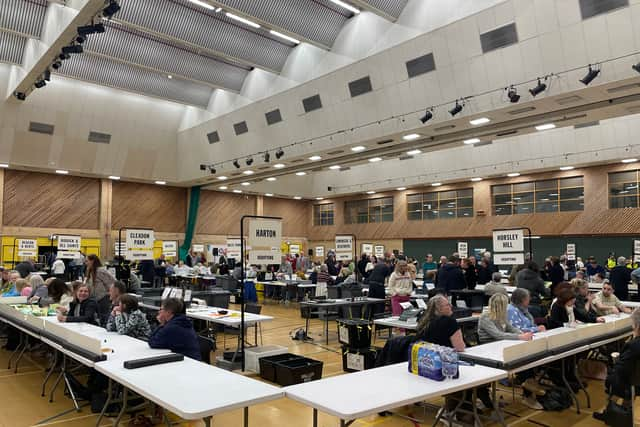 The counting of the votes for the 2024 local election took place at the Temple Park Leisure Centre, in South Shields. Photo: National World.