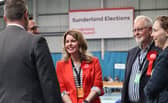 Labour candidate Kim McGuinness observes the count at the Silksworth Centre in Sunderland.