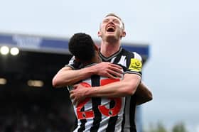 Sean Longstaff celebrates his - and Newcastle United's second - goal against Burnley