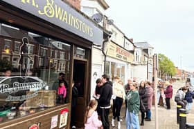 Queues forming outside of Mr Swainston's