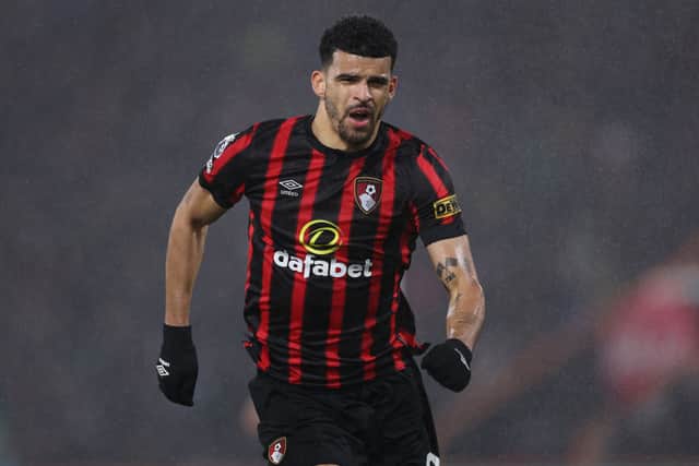Solanke in action for Bounemouth against Crystal Palace