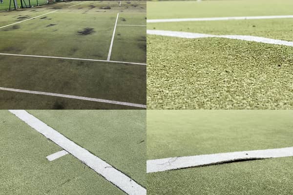 Damage to the courts that need repairing