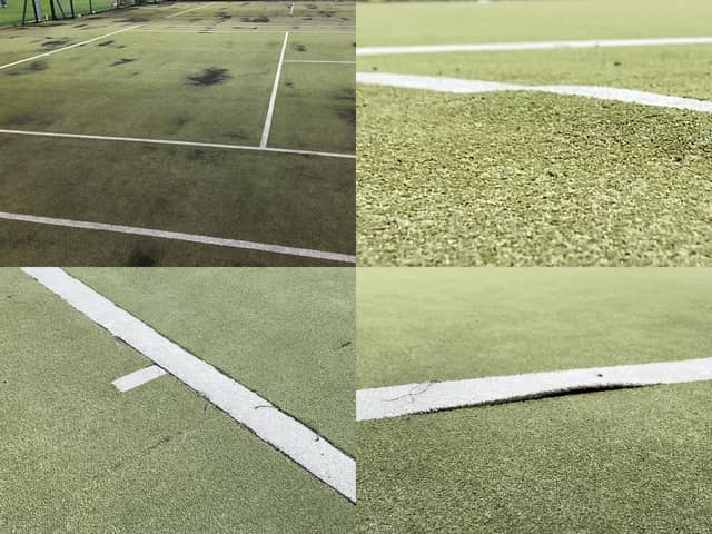 Damage to the courts that need repairing