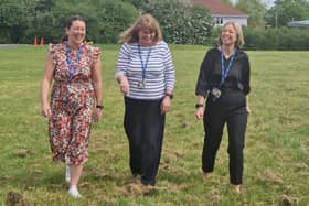 Staff at St Matthew's taking part in step challenge