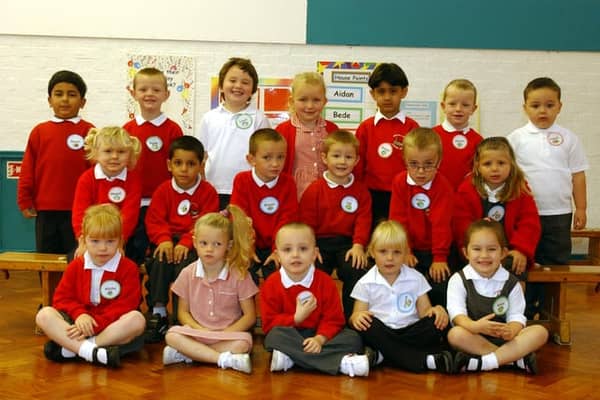 Looking smart in Mrs Kane's reception class at Boldon CofE Primary School