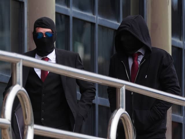 Daniel Graham (left) and Adam Carruthers appeared at Newcastle Magistrates' Court in connection with the felling of the Sycamore Gap tree. Photo: Owen Humphreys/PA Wire.