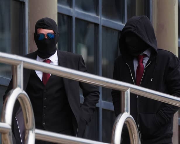 Daniel Graham (left) and Adam Carruthers appeared at Newcastle Magistrates' Court in connection with the felling of the Sycamore Gap tree. Photo: Owen Humphreys/PA Wire.