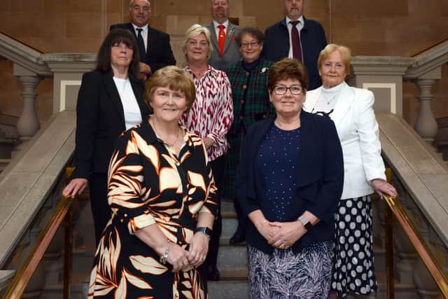 Cllr Tracey Dixon, South Tyneside Council Leader (front left), with her Cabinet members at South Shields Town Hall. Photo: South Tyneside Council.