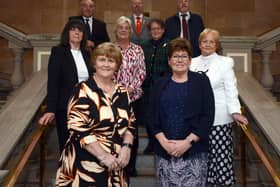 Cllr Tracey Dixon, South Tyneside Council Leader (front left), with her Cabinet members at South Shields Town Hall. Photo: South Tyneside Council.