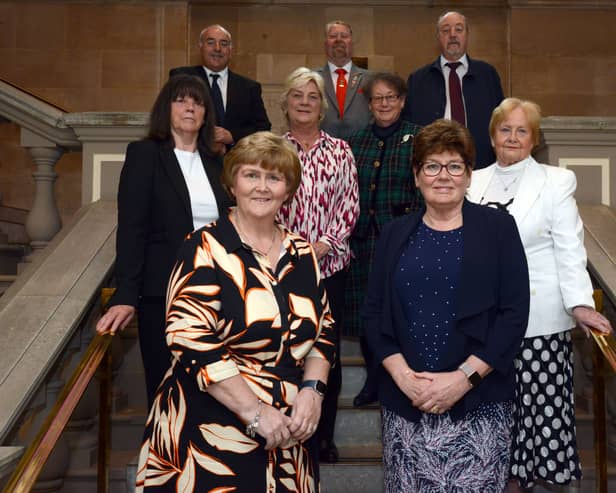 Cllr Tracey Dixon, South Tyneside Council Leader (front left), with her Cabinet members at South Shields Town Hall. Photo: South Tyneside Council.