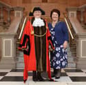The new Mayor of South Tyneside, Cllr Fay Cunningham, and Mayoress Mrs Stella Matthewson, at South Shields Town Hall. Photo: South Tyneside Council.