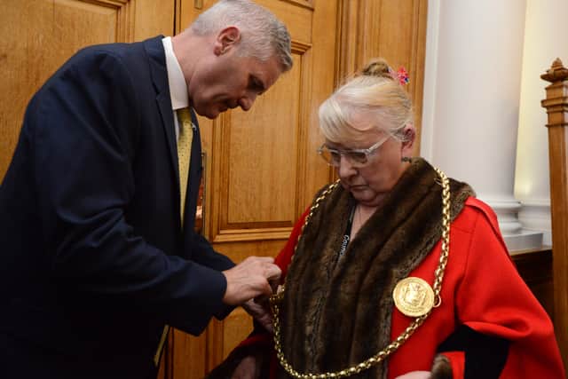 Cllr Fay Cunningham has been sworn in as the new Mayor of South Tyneside following the 2024 local elections. Photo: South Tyneside Council.