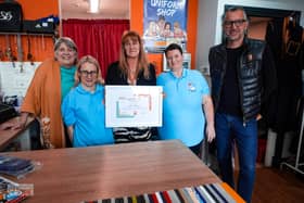 Shel, H&H Operations Director Carol Gorman, Peter Maloney and Shop Volunteers