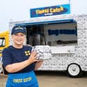 Rosie Ramsey opens Greggs' pop-up fish and chip shop Finest Catch by Greggs.