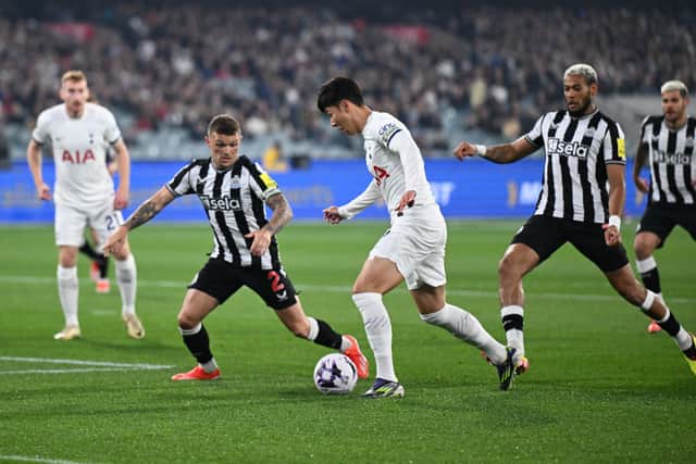 Kieran Trippier in action for Newcastle United against Spurs.
