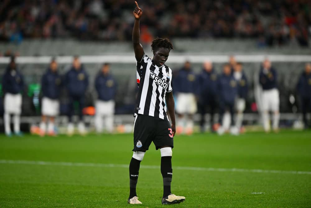 Newcastle United winger Garang Kuol. (Photo by Morgan Hancock/Getty Images)