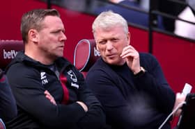 Kevin Nolan alongside David Moyes. Both Nolan and Moyes will leave West Ham.