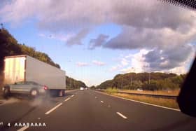 Speeding driver smashes into back of lorry before flipping over.