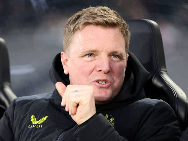 Newcastle United's head coach Eddie Howe watches his players in action during the friendly football match between the A-League All Stars and Newcastle United at Marvel Stadium in Melbourne on May 24, 2024. (Photo by Martin KEEP / AFP) / -- IMAGE RESTRICTED TO EDITORIAL USE - STRICTLY NO COMMERCIAL USE -- (Photo by MARTIN KEEP/AFP via Getty Images)