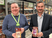Graeme Hawksfield, operations manager at Asda Gateshead (left), with Regis Lecouturier, commercial manager at Dicksons. The new individual Dicksons slices will be sold at 38 Asda stores across the North East. Photo: Other 3rd Party.