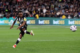 Amadou Diallo has confirmed he is leaving Newcastle United.  (Photo by MARTIN KEEP/AFP via Getty Images)