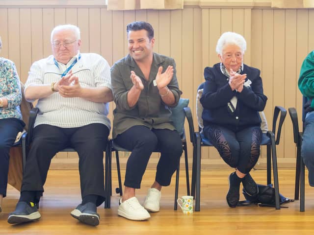 Joe McElderry visits Age UK North Tyneside.