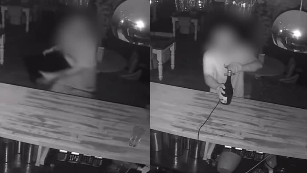 Man ‘opens prosecco’ after removing till in alleged pub raid.