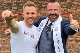 L:R Stuart Hatton Jr (former Mr Gay World from South Shields), with Stephen Corpe.