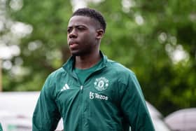 Manchester United player Omari Forson. (Photo by Ash Donelon/Manchester United via Getty Images)