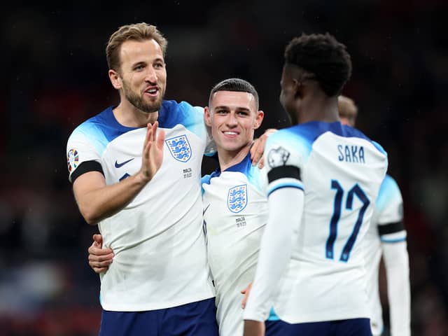 England players celebrate