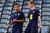 Curtis Jones and Anthony Gordon at St James’ Park with England. 
