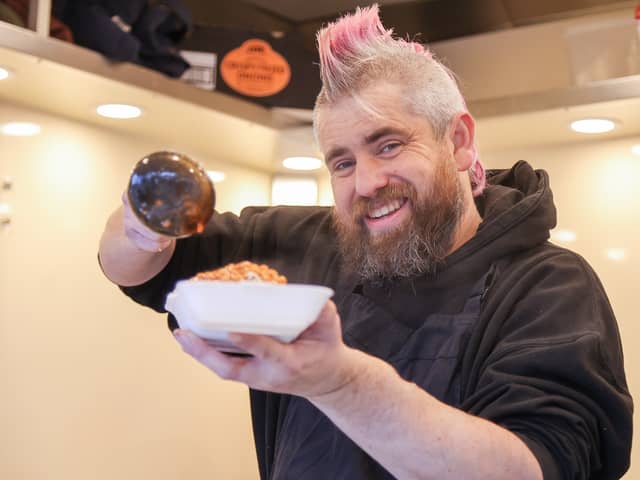 Ben Newman The Spudman, who has built an online community of two million people on TikTok selling jacket potatoes at his trailer in Tamworth.  