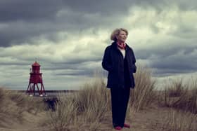Dame Margaret Barbour in front of the Groyne.