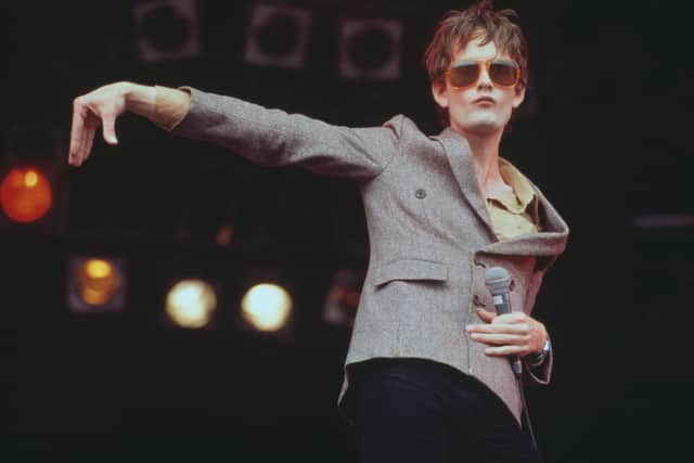 Jarvis Cocker from Pulp. The 1995 headliners are still considered by bookmakers the favourite to perform the secret set on the Woodsies Stage at Glastonbury 2024 (Credit: Getty Images)