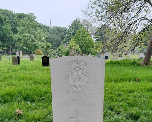 A gravestone for a soldier who received an OBE has been cleaned