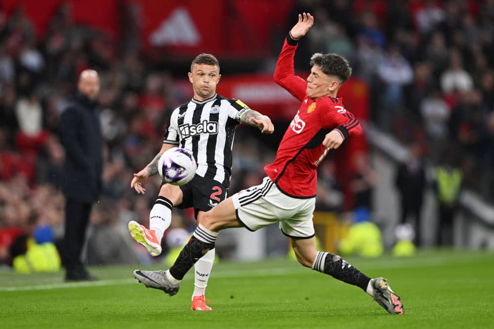 Kieran Trippier in action for Newcastle United against Manchester United. Trippier has recently revealed he was close to signing for the Red Devils in 2021.