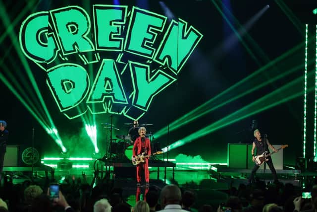 Despite having played a number of European festivals, Green Day has apparently never played at Glastonbury Festival. Looking at their tour dates, they might not this year either. (Credit: Getty Images)