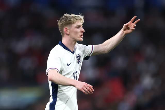 Anthony Gordon came off the bench for England in the closing stages. 