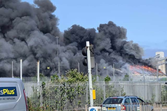 Plumes of black smoke could be seen across South Tyneside as a result of the fire.