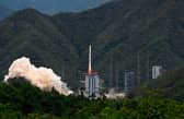 A rocket successfully lifts off from a space base in Xichang, in China's southwestern Sichuan province on June 22, 2024. (Photo by ADEK BERRY/AFP via Getty Images)